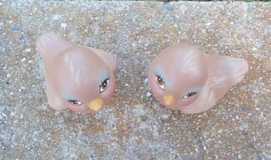 Handmade Ceramic Robin Wedding Cake Topper: Adorable Brown Bird Pair for Rustic Celebration Decor