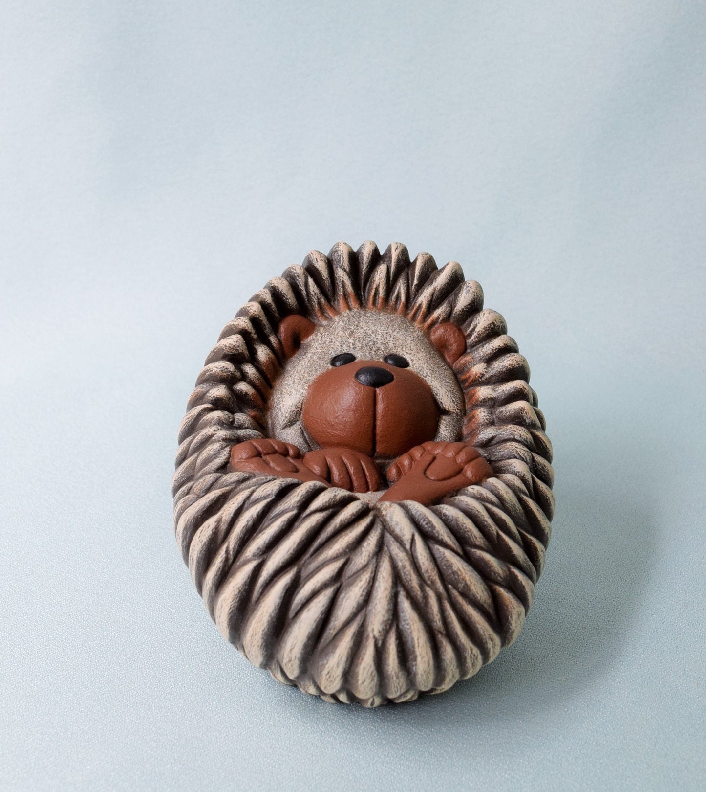 Charming Ceramic Hedgehog Statue: Garden Decor, Yard Art, Outdoor Sculpture, Patio Ornament