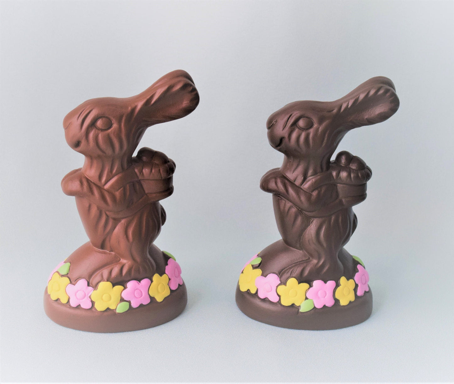 Ceramic Chocolate Bunny - Milk Chocolate or Dark Chocolate - 5 Inches Tall