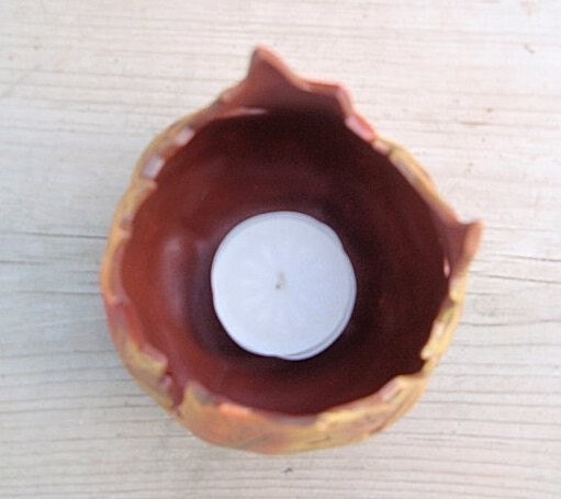 Ceramic Maple Leaf Candle Holder: Autumn Wedding Centerpiece | Fall Decor for Tables & Celebrations