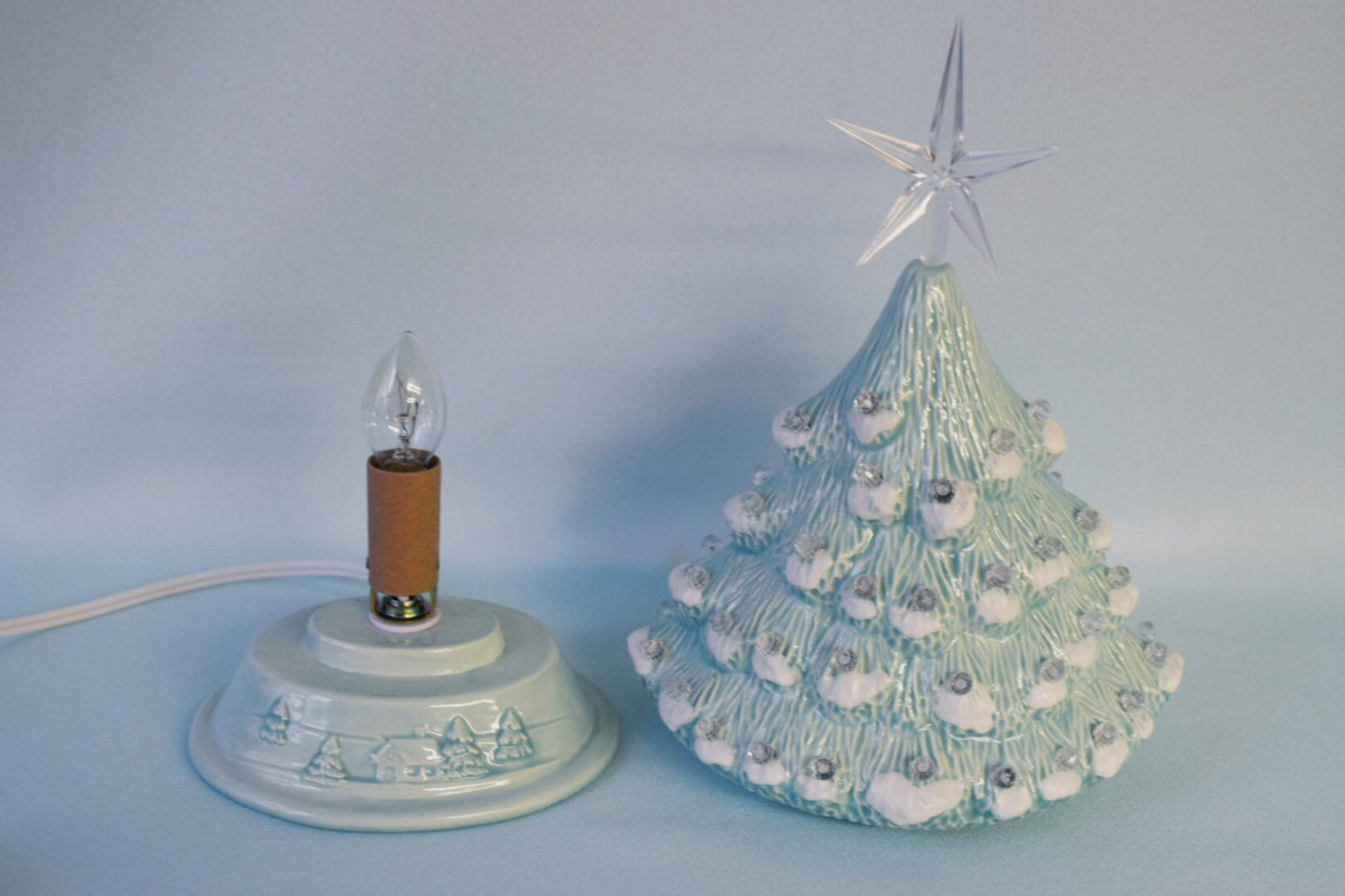 Vintage Christmas Tree | Glazed Sea Glass | Small Ceramic Tree | 5 inches tall