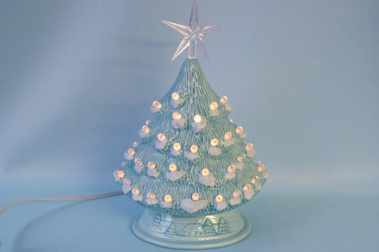 Vintage Christmas Tree | Glazed Sea Glass | Small Ceramic Tree | 5 inches tall