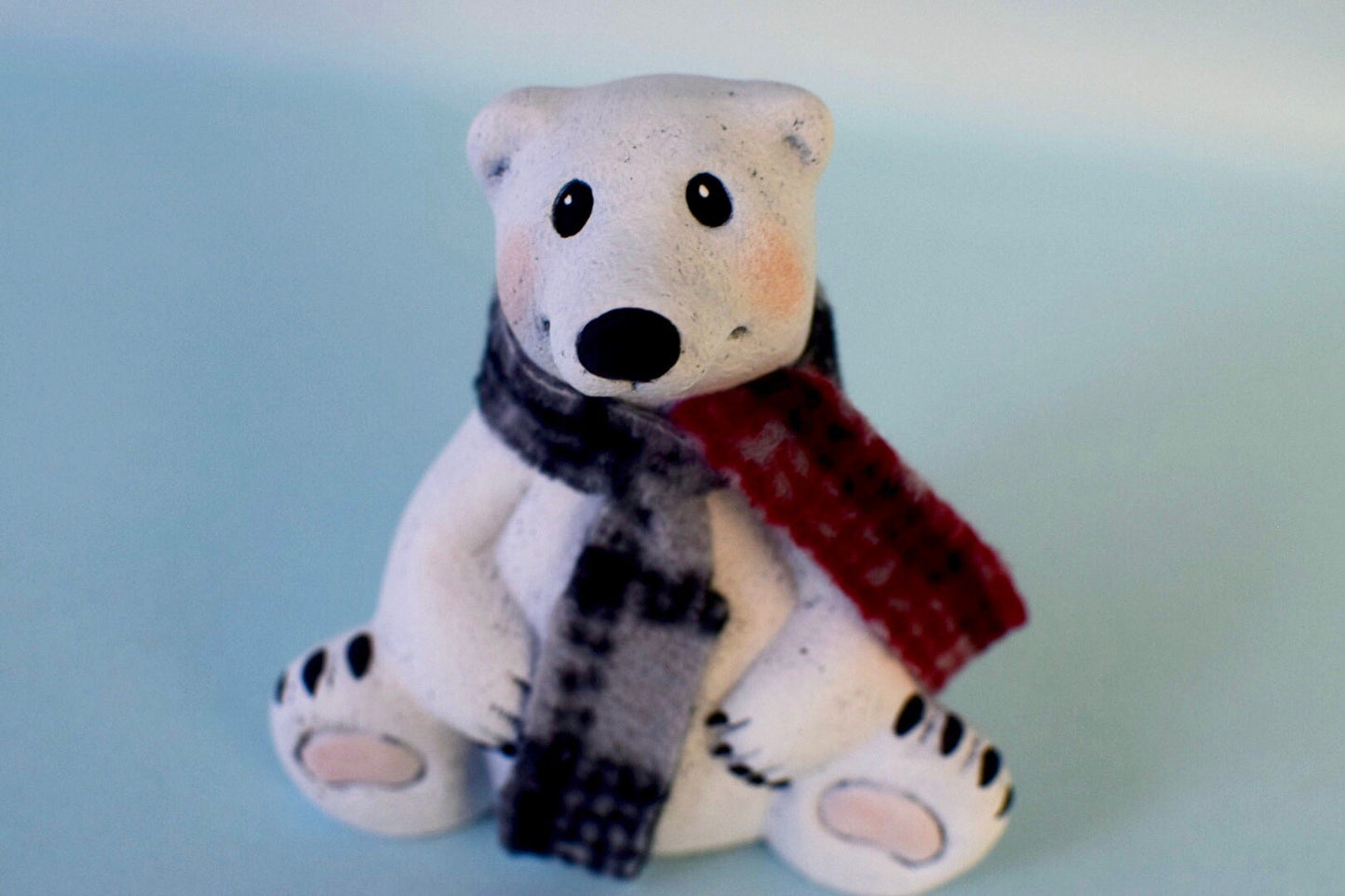Cute Little Polar Bear All Bundled Up With Scarf