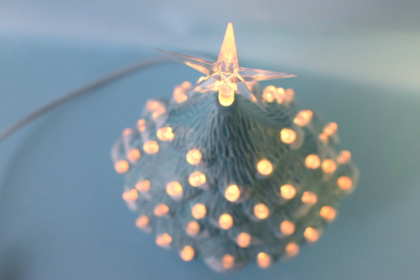 Vintage Christmas Tree | Glazed Sea Glass | Small Ceramic Tree | 5 inches tall