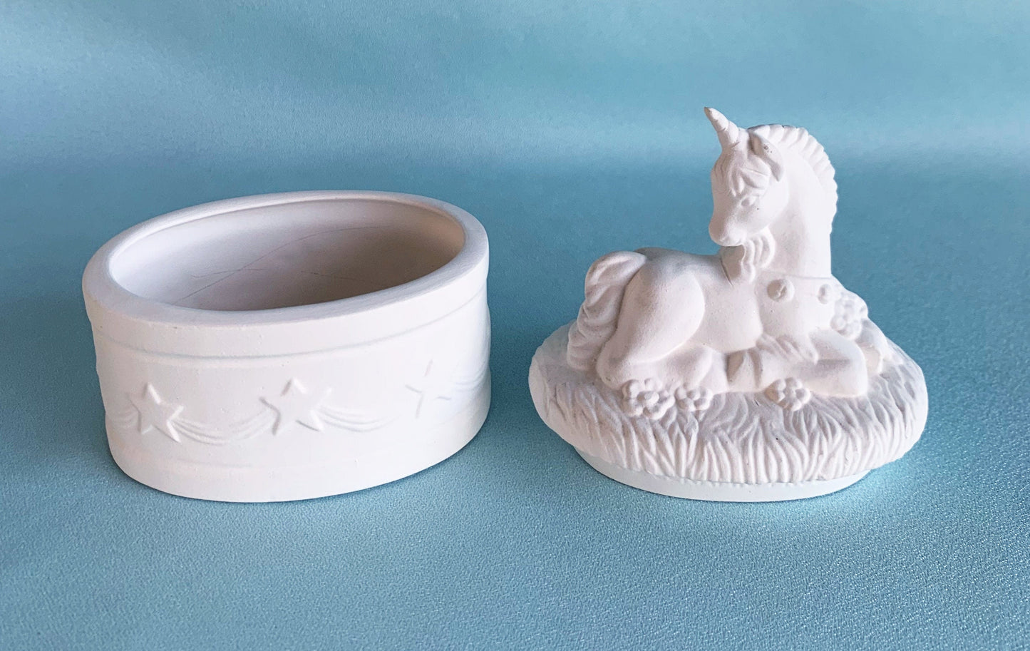 Ceramic bisque Unicorn Jewelry Box - Ceramic Bisqueware - DIY Painting Project