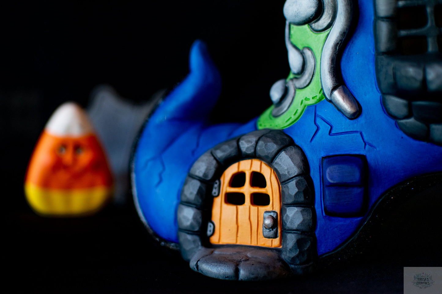 Wicked Witch Cottage | Glitter Halloween Decor | Witches Boot | Witch Shoe