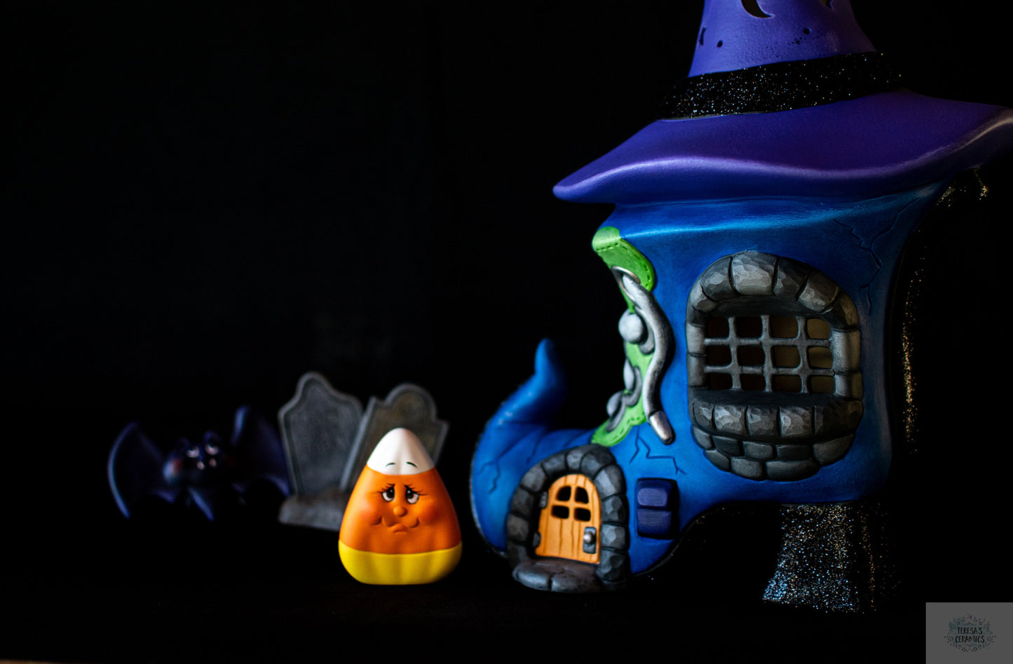 Wicked Witch Cottage | Glitter Halloween Decor | Witches Boot | Witch Shoe