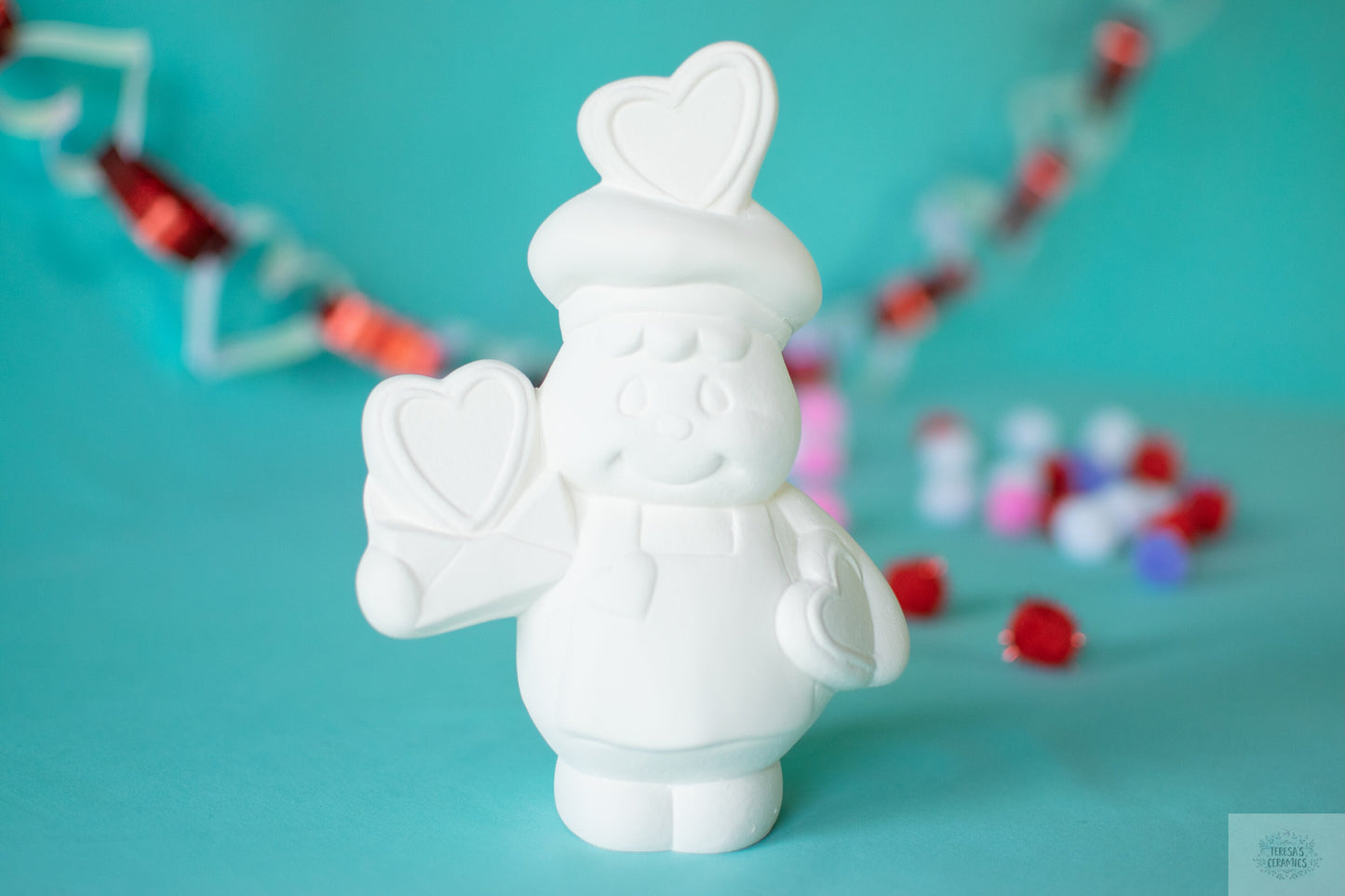 DIY Valentine's Ceramic Gingerbread Baker - Paint Your Own Bisque Heart Cookie Gift