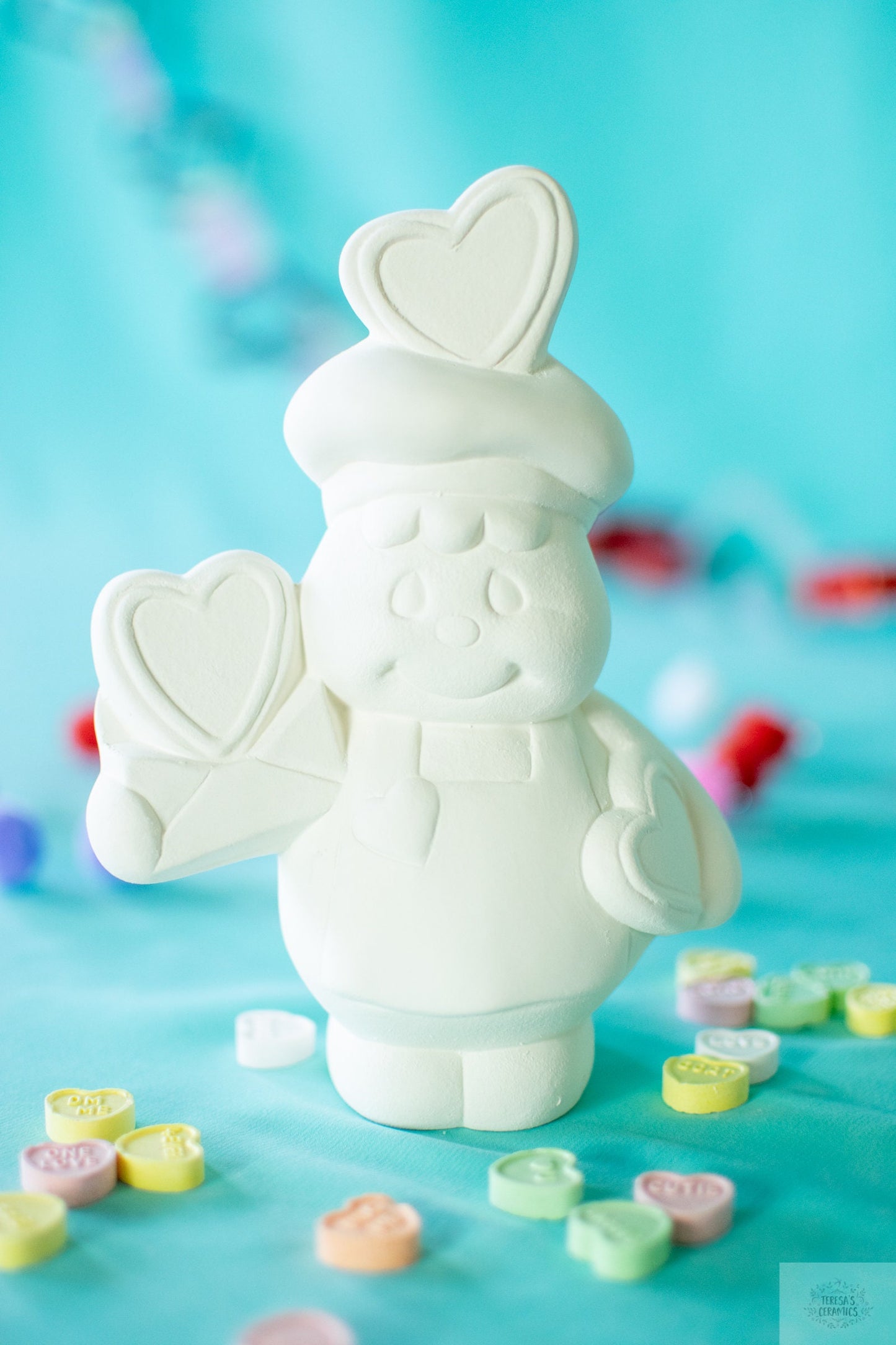 DIY Valentine's Ceramic Gingerbread Baker - Paint Your Own Bisque Heart Cookie Gift