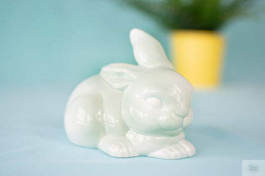 Vintage-Inspired Pastel Glazed Easter Bunnies: Pink, Lavender, Mint & Sea Glass Ceramic Spring Decor