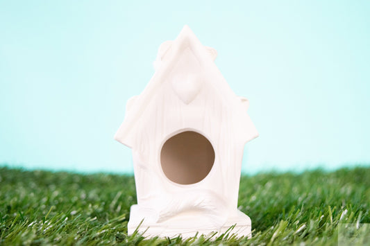 Rustic Heart Birdhouse DIY Kit: Unpainted Ceramic Outdoor Garden Decor, Ready-to-Paint Craft Project