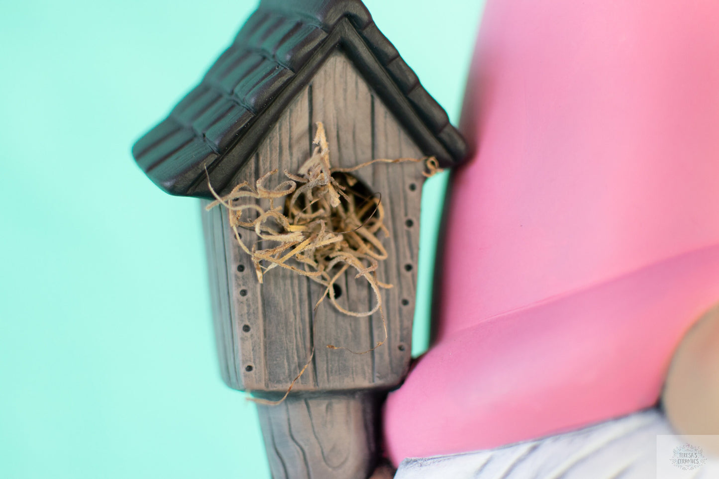 Large Pink Birdhouse Gnome | Birdhouse Gonk | Gift For Her | Spring Gnome | Gnome Statue | Cottage Decor | Garden Decor