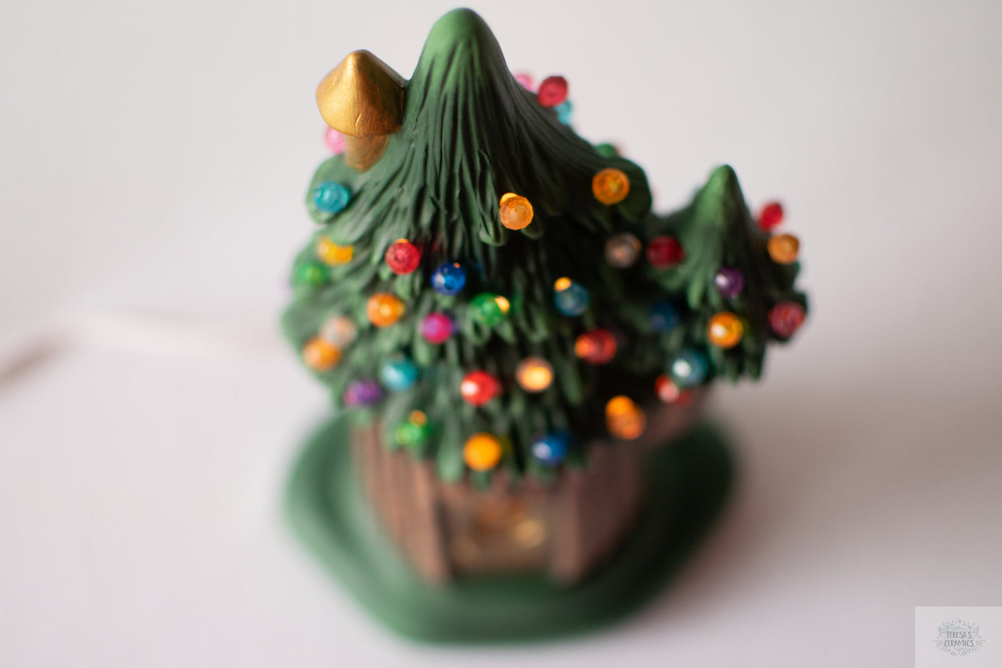 Winter Fairy House | Woodland Fairy Christmas | Holiday Fairy Decor | Rustic Christmas Decor | Ceramic Christmas Light | Christmas Tree Home