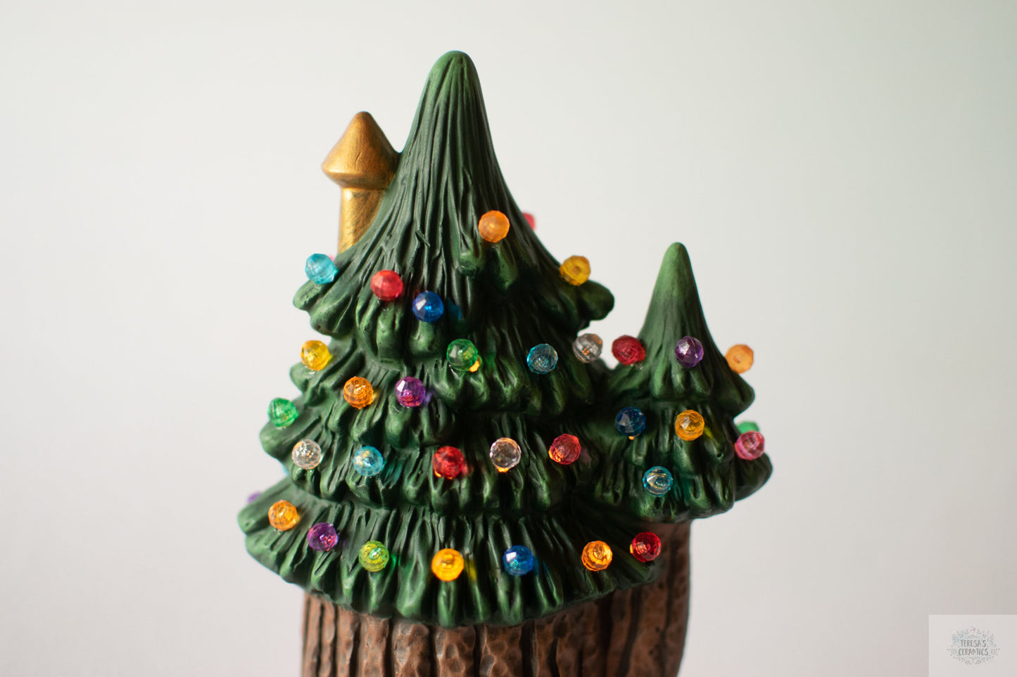 Winter Fairy House | Woodland Fairy Christmas | Holiday Fairy Decor | Rustic Christmas Decor | Ceramic Christmas Light | Christmas Tree Home