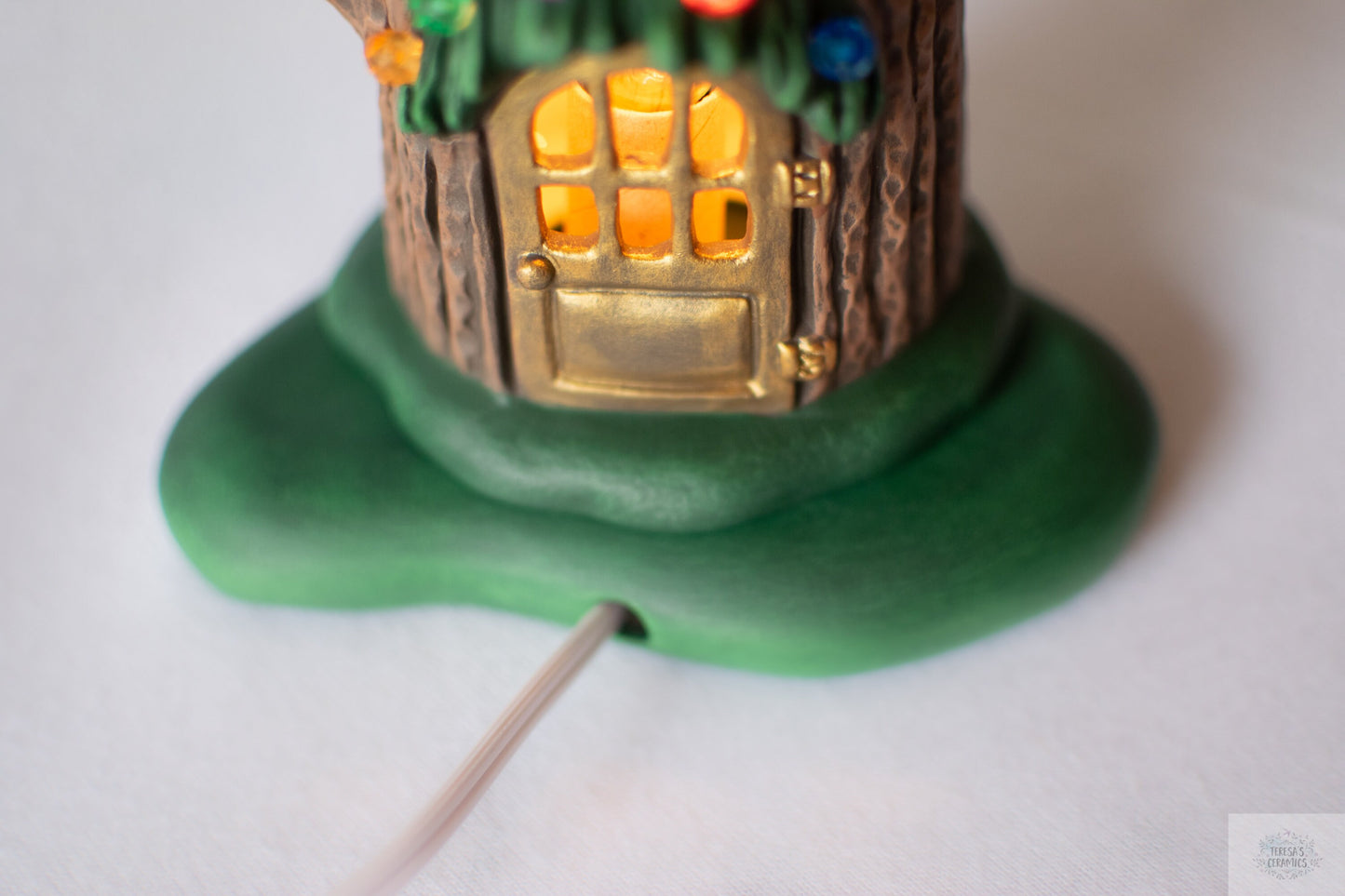 Winter Fairy House | Woodland Fairy Christmas | Holiday Fairy Decor | Rustic Christmas Decor | Ceramic Christmas Light | Christmas Tree Home
