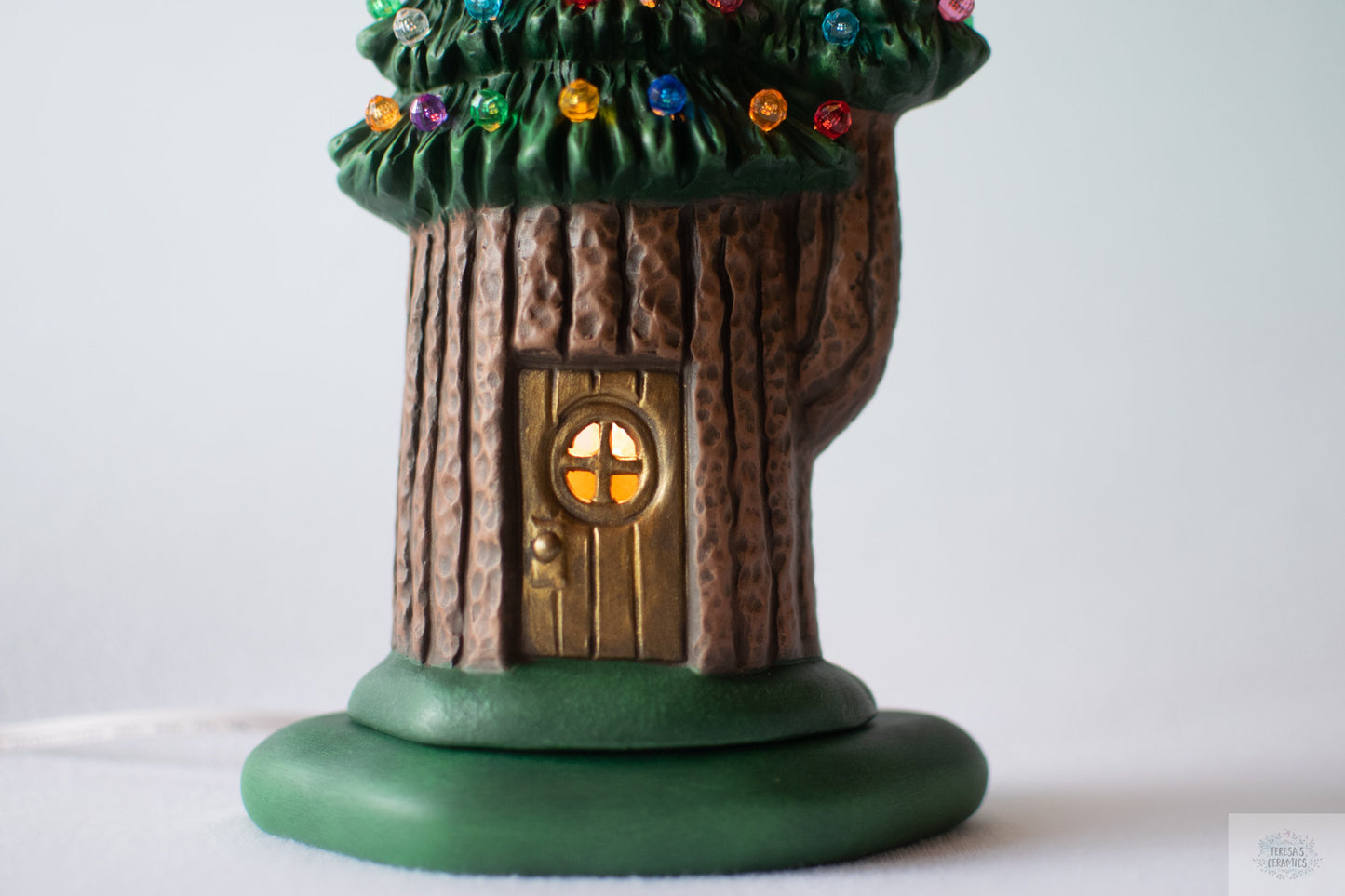 Winter Fairy House | Woodland Fairy Christmas | Holiday Fairy Decor | Rustic Christmas Decor | Ceramic Christmas Light | Christmas Tree Home
