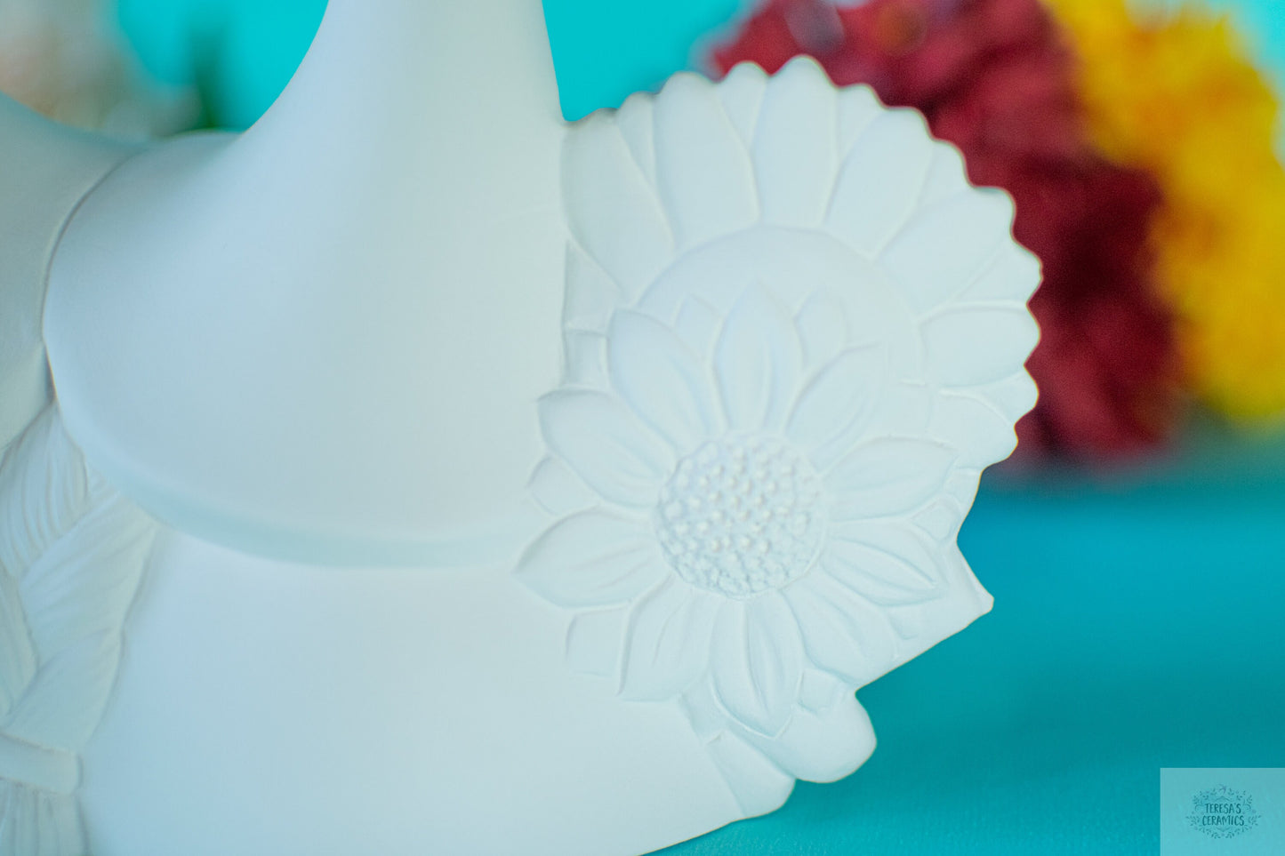 Sunflower Gnome Couple Bisque Ceramics: DIY Paint Party Project for Fall Centerpiece Decor