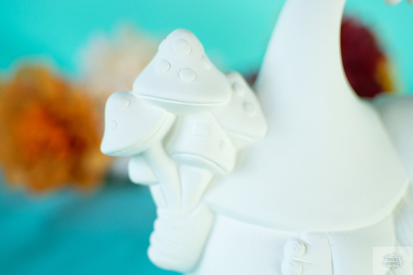 Woodland Gnome Mushroom Ceramic Bisque DIY Paint Project | Handmade Decor for Nature Lovers