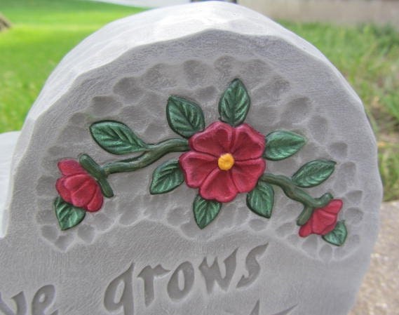 Love Grows Where You Plant Your Heart - Ceramic Heart | Gift For Her | Gift For Mom | Inspirational | Romantic | Yard Art | Gardener Gift