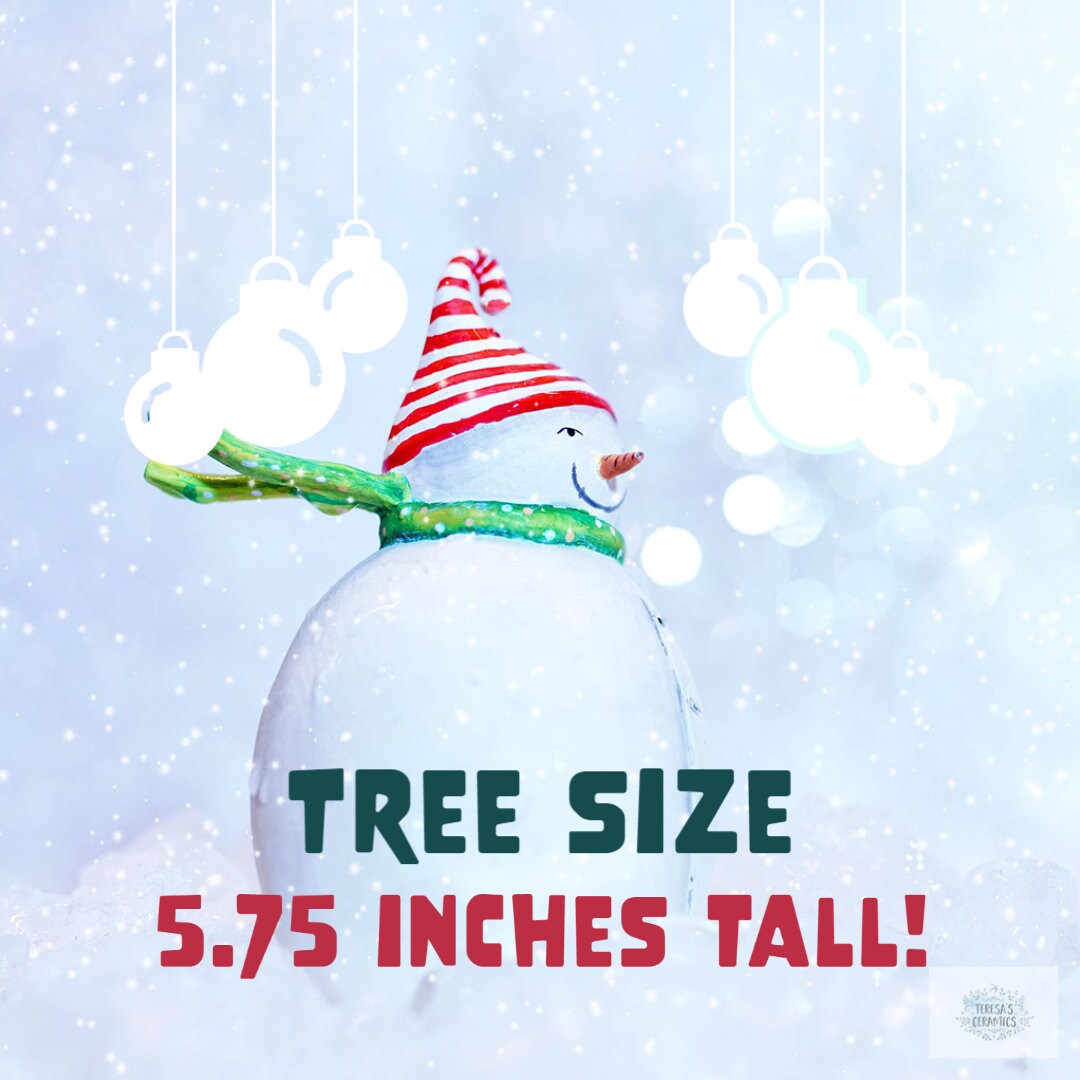 Two White Christmas Trees - Lighted Ceramic Christmas Tree - 2 Pastel Christmas trees - 5.75 inch Size XSmall - Gift for little girl