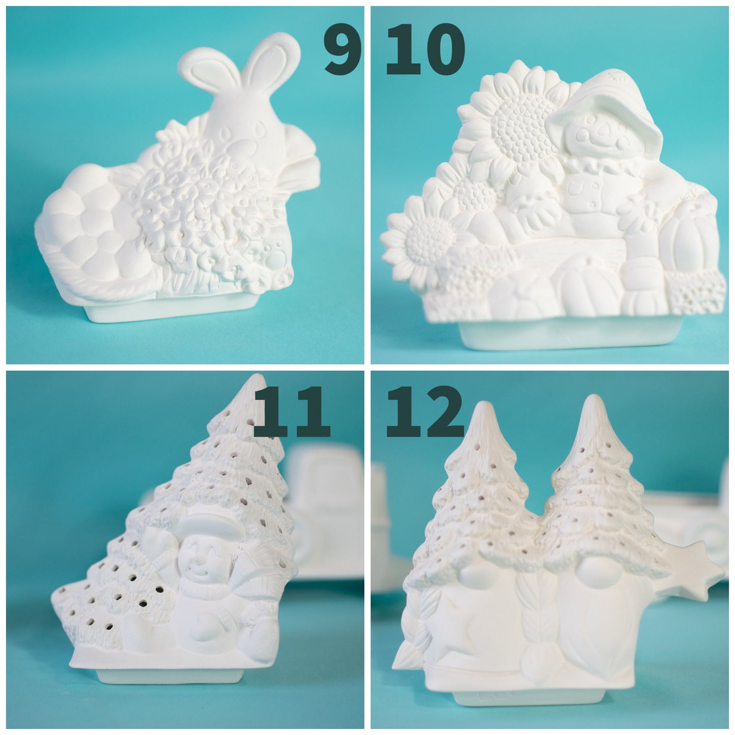 RESERVED for Patricia Nicholson Bisque train Inserts | Clay Magic Truck | Clay Magic Train | DIY Ceramic Painting | Santa and Mrs.