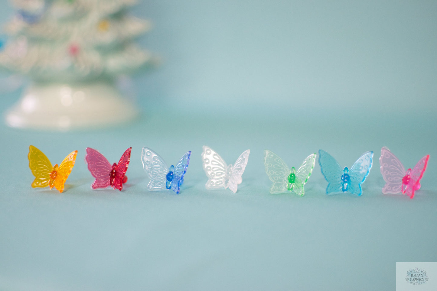 Vintage-Inspired Ceramic Butterfly Tree: Colorful Spring Decor for Easter, Christmas & Garden Gifts - Teresa's Ceramics