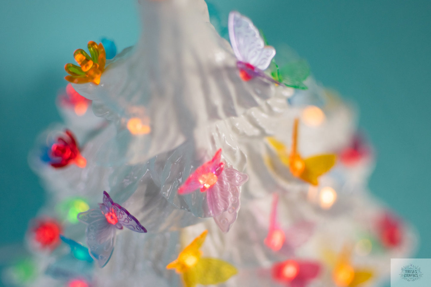 Vintage-Inspired Ceramic Butterfly Tree: Colorful Spring Decor for Easter, Christmas & Garden Gifts - Teresa's Ceramics