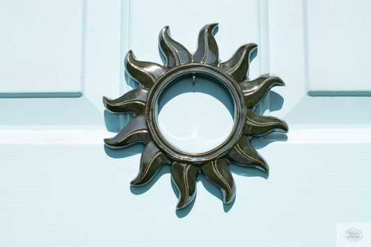 Sun Burst Door Hanger | Retro Ceramic Sun | Groovy Entryway Decor