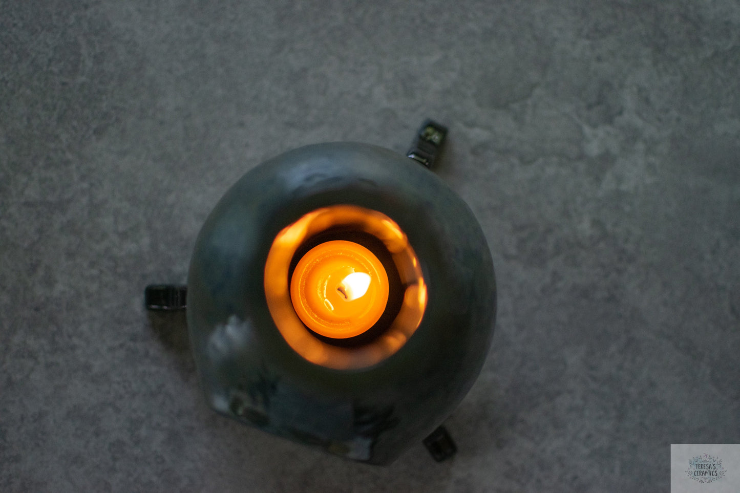 Base for Rustic Ceramic Chiminea: Boho Candle & Incense Holder for Garden, Patio