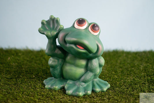 Ceramic Frog Statue: Welcoming Garden Yard Art Decoration | Unique Father's Day Gift for Frog Lovers