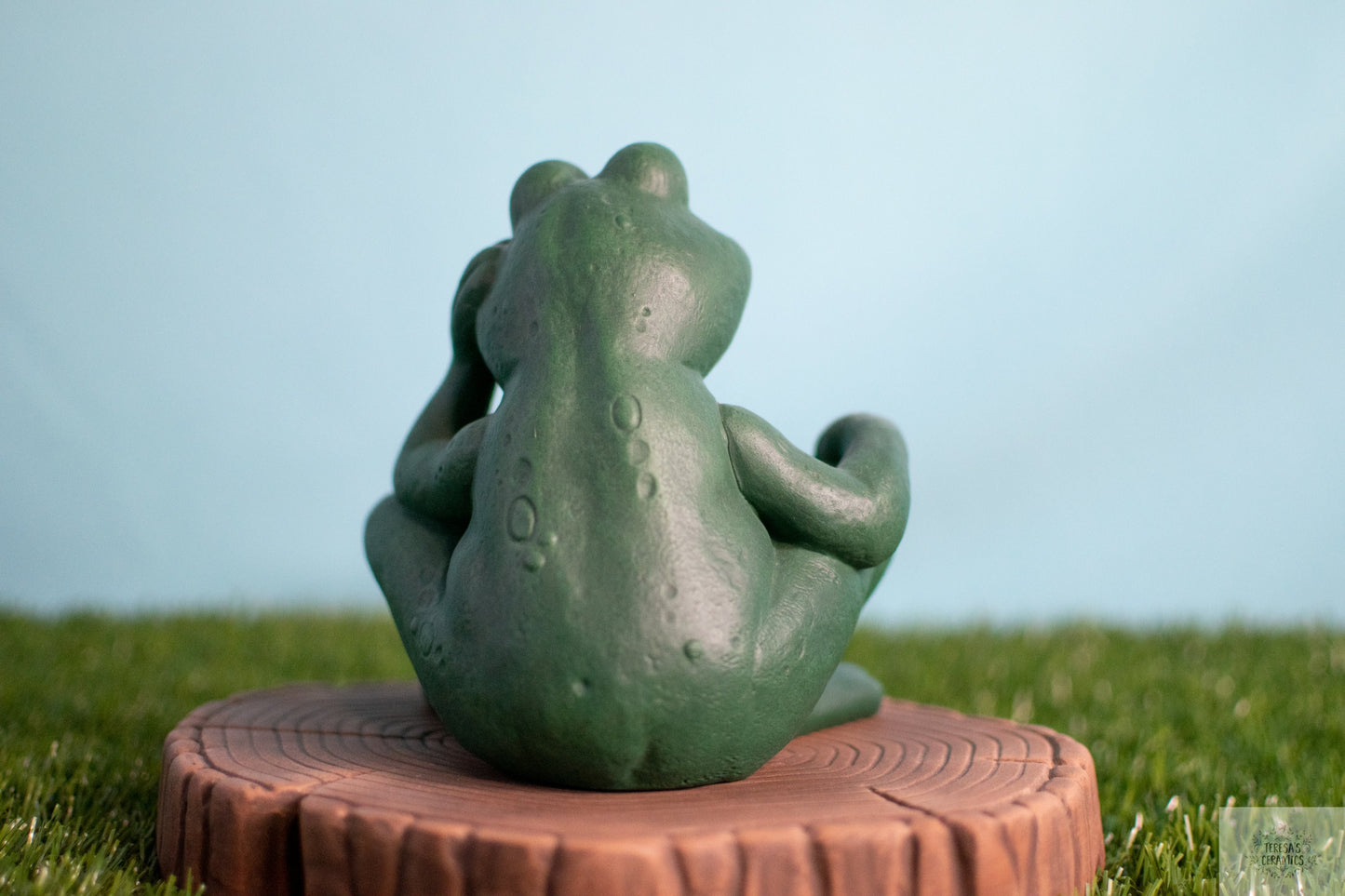 Thoughtful Garden Frog | Daydreaming Toad Statue | Frog Yard Art | Frog Garden Statue | Garden Frog Art | Handmade Garden Frog