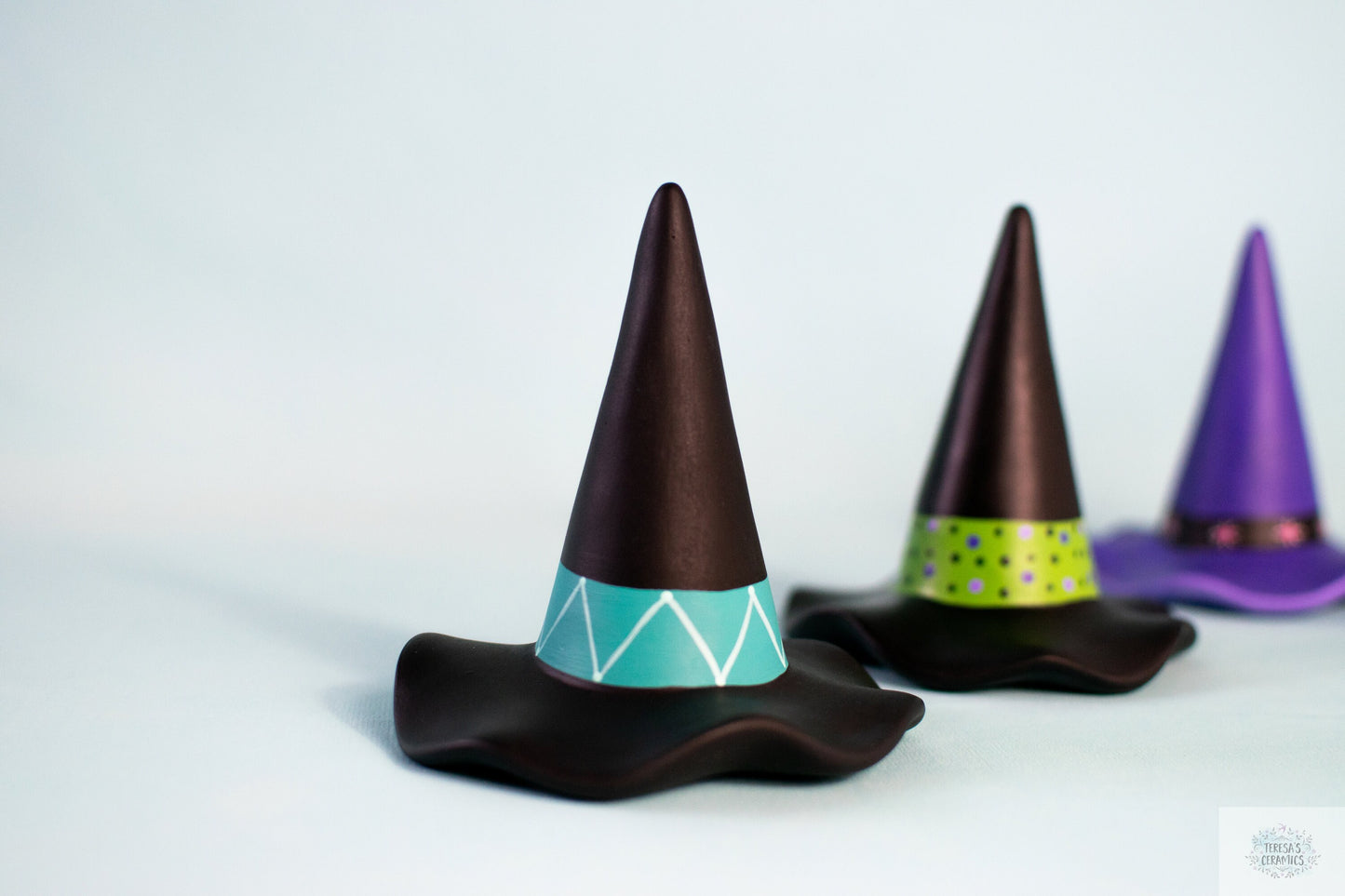 Mini Witches Hats | Halloween Witches Hats | Ceramic Witches Hats | Set of Three