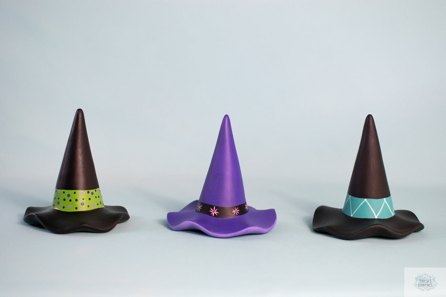 Mini Witches Hats | Halloween Witches Hats | Ceramic Witches Hats | Set of Three
