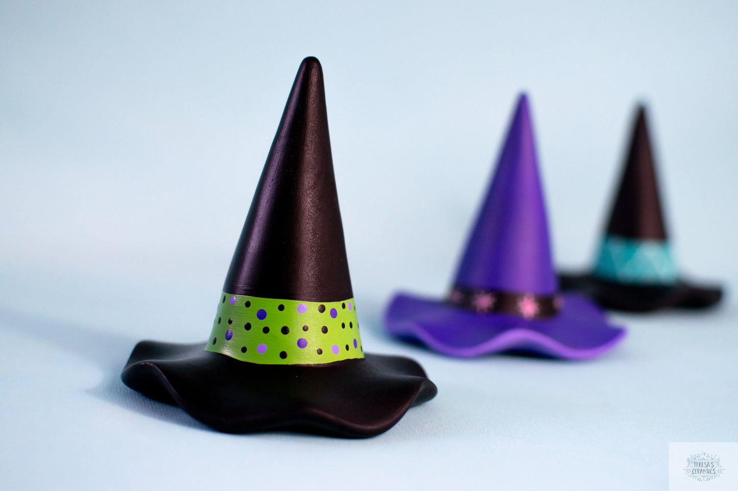Mini Witches Hats | Halloween Witches Hats | Ceramic Witches Hats | Set of Three