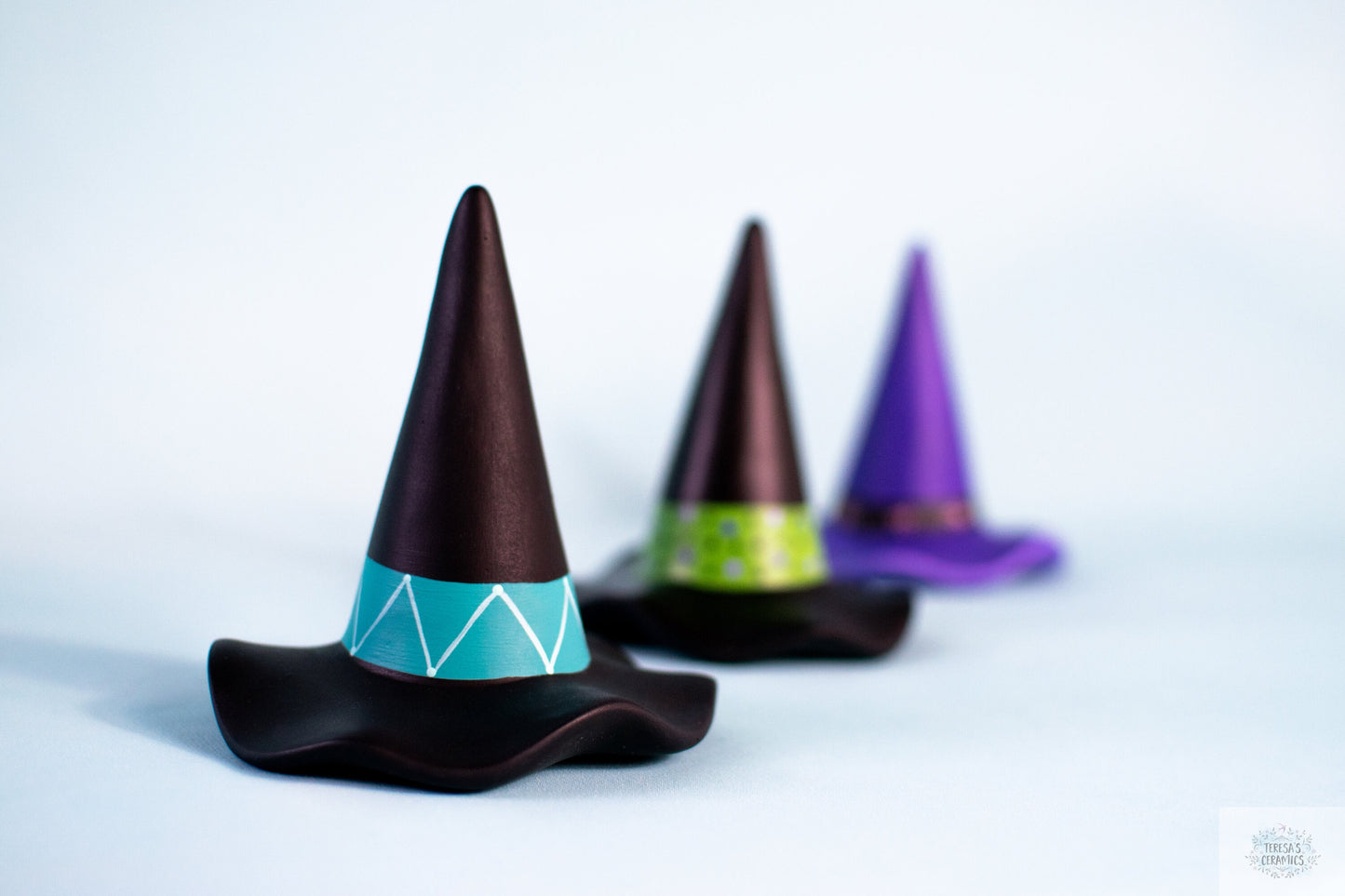 Mini Witches Hats | Halloween Witches Hats | Ceramic Witches Hats | Set of Three