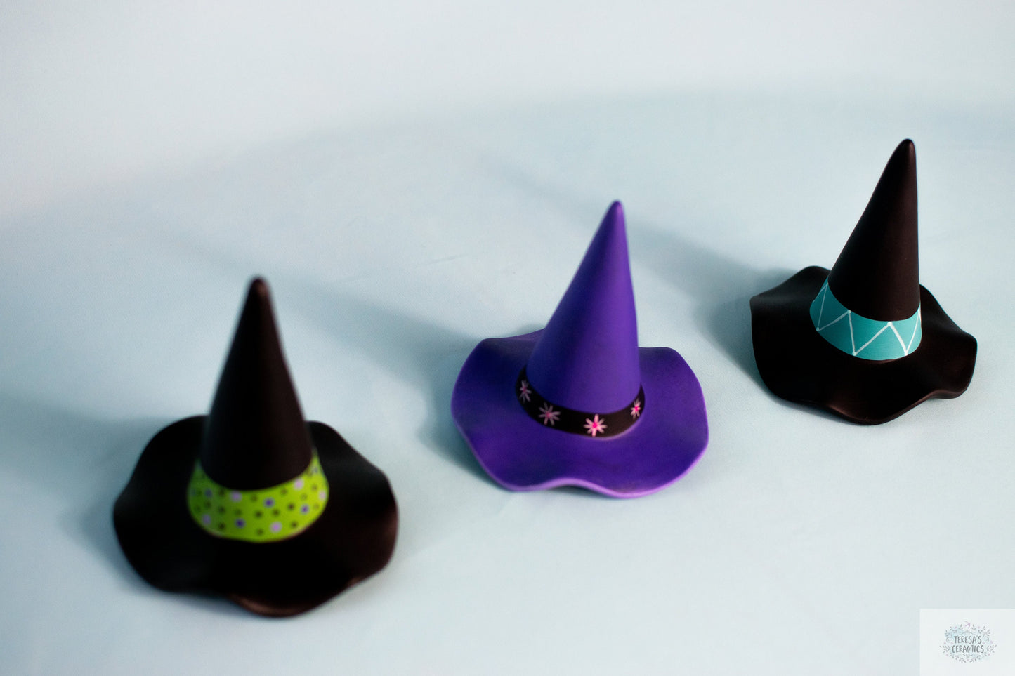 Mini Witches Hats | Halloween Witches Hats | Ceramic Witches Hats | Set of Three