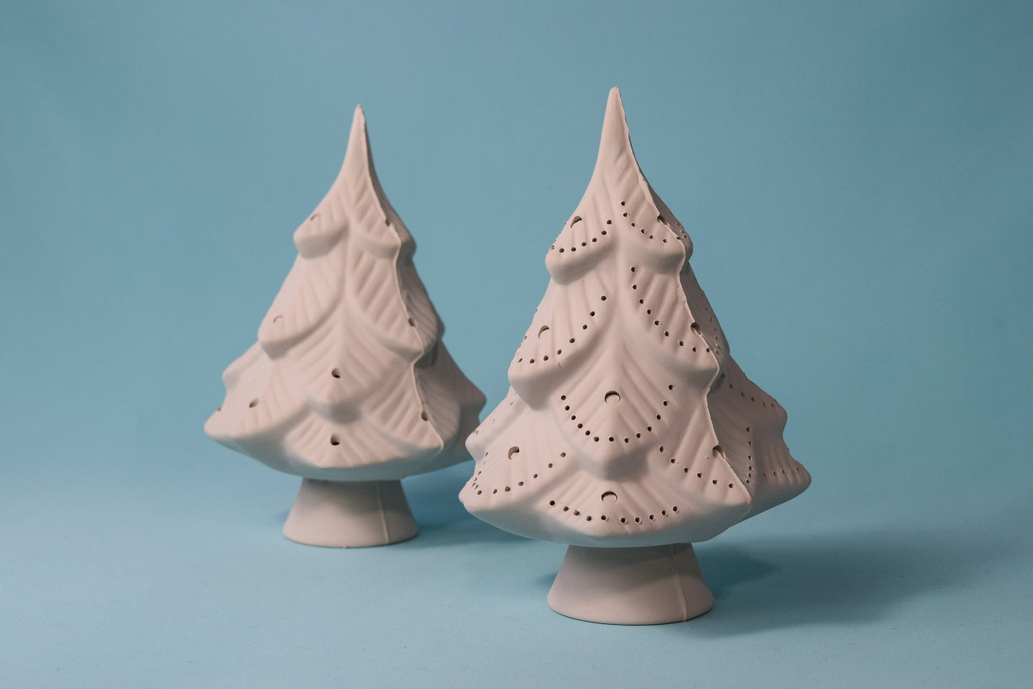 Vintage 7-inch Bisque Baby Cramer Ceramic Christmas Tree, Ready to Paint DIY Project, Rare Mold