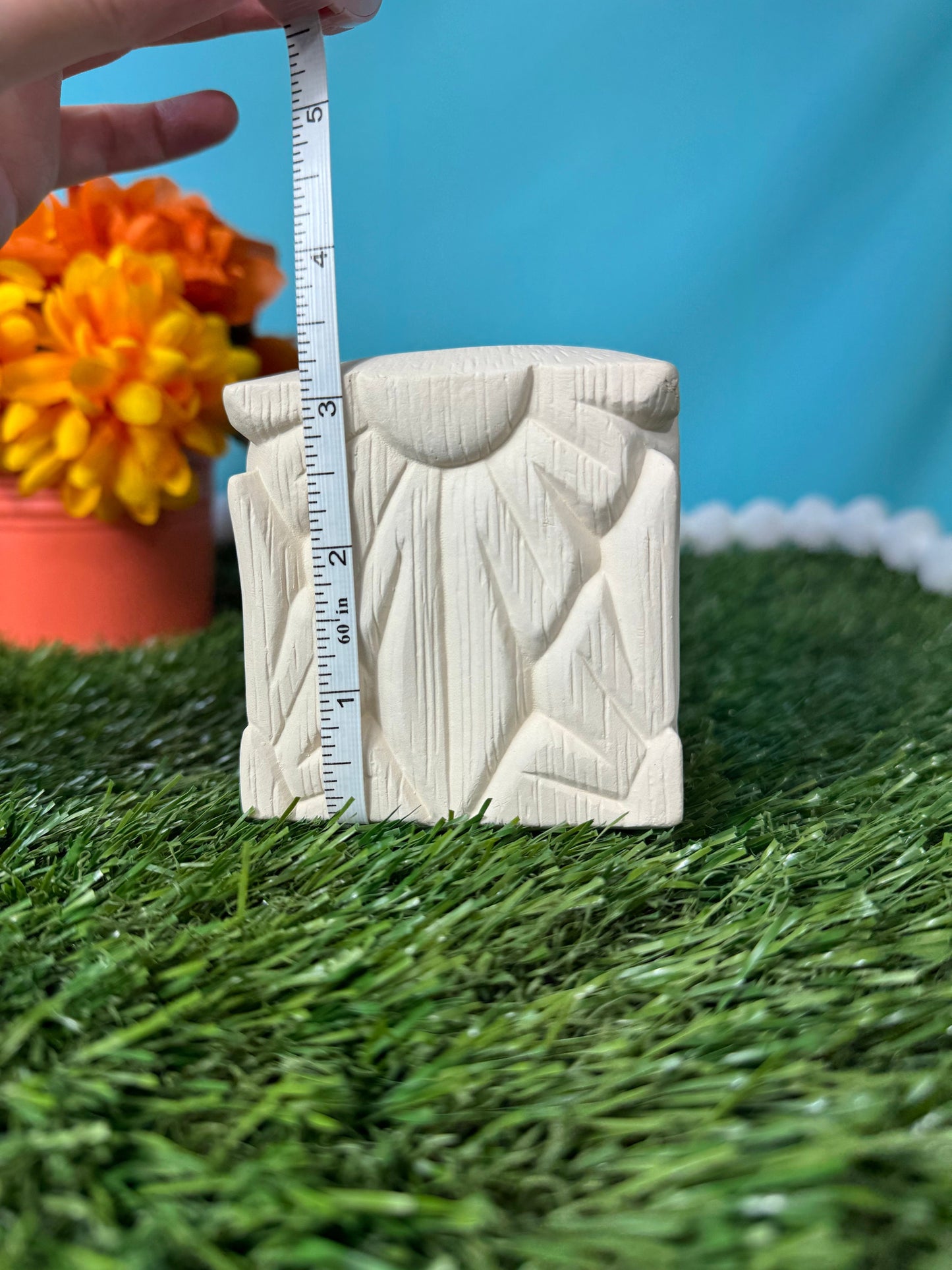 Bisque Paint Brush Holder - Geometric Decor | Geometric Planter | Ready to Paint | Cottage Core Planter | Paint Your Own | Pencil Holder |