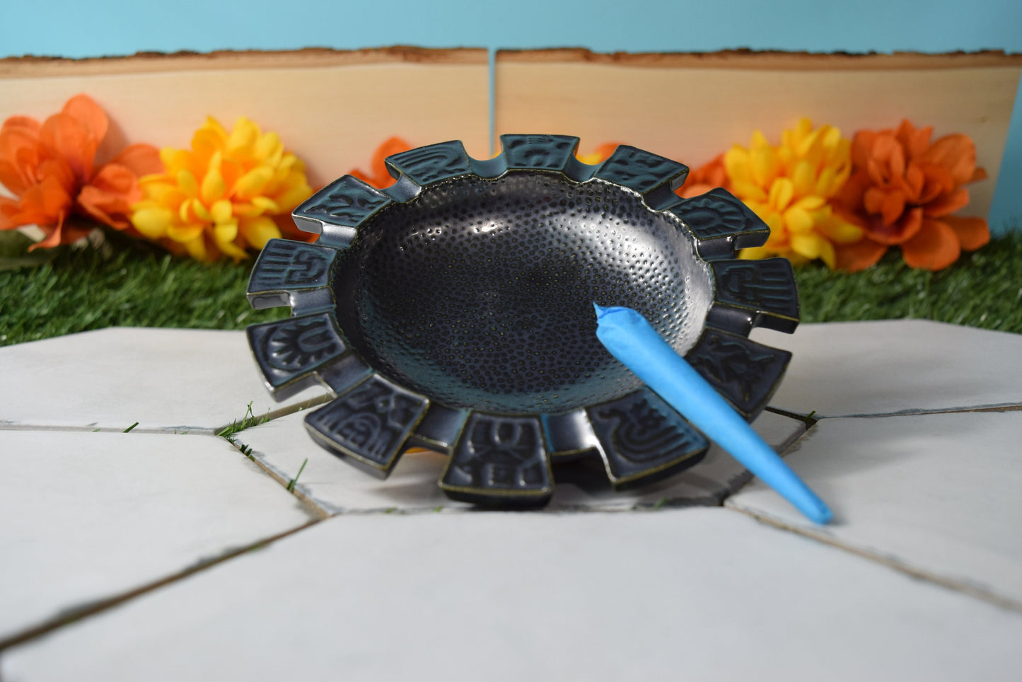 Celestial Ceramic Ash Tray: Rustic Boho Astrology Trinket Dish & Ring Holder for Housewarming Gifts