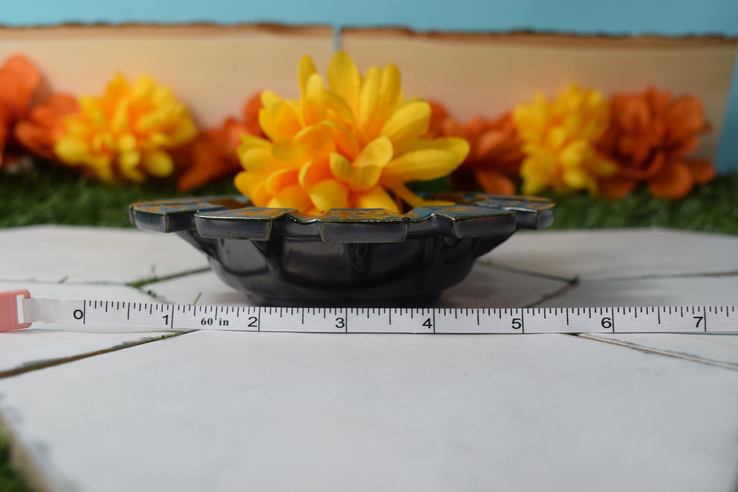 Celestial Ceramic Ash Tray: Rustic Boho Astrology Trinket Dish & Ring Holder for Housewarming Gifts