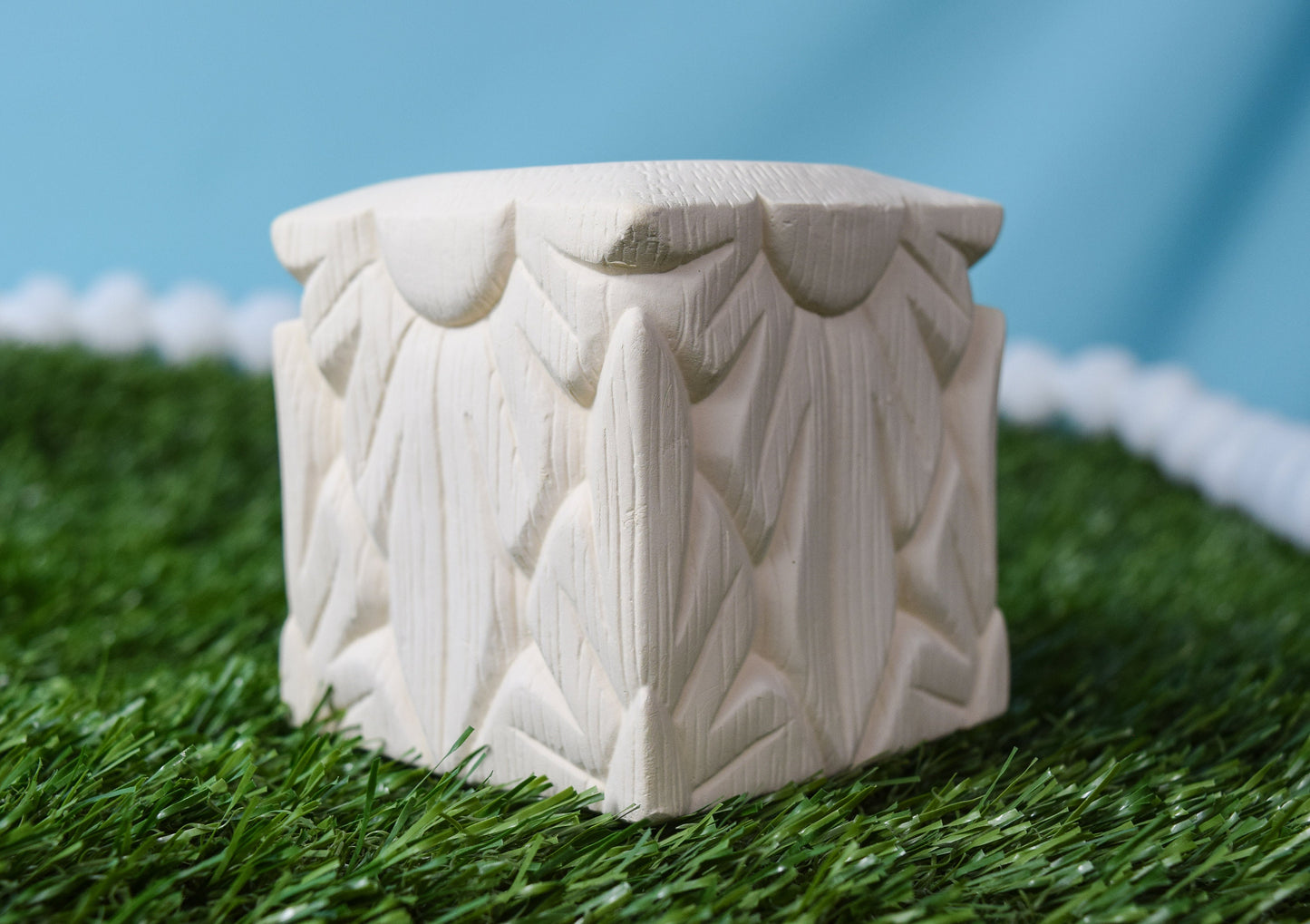 RESERVED for Amanda - Bisque Paint Brush Holder - Geometric Decor | Geometric Planter | Ready to Paint
