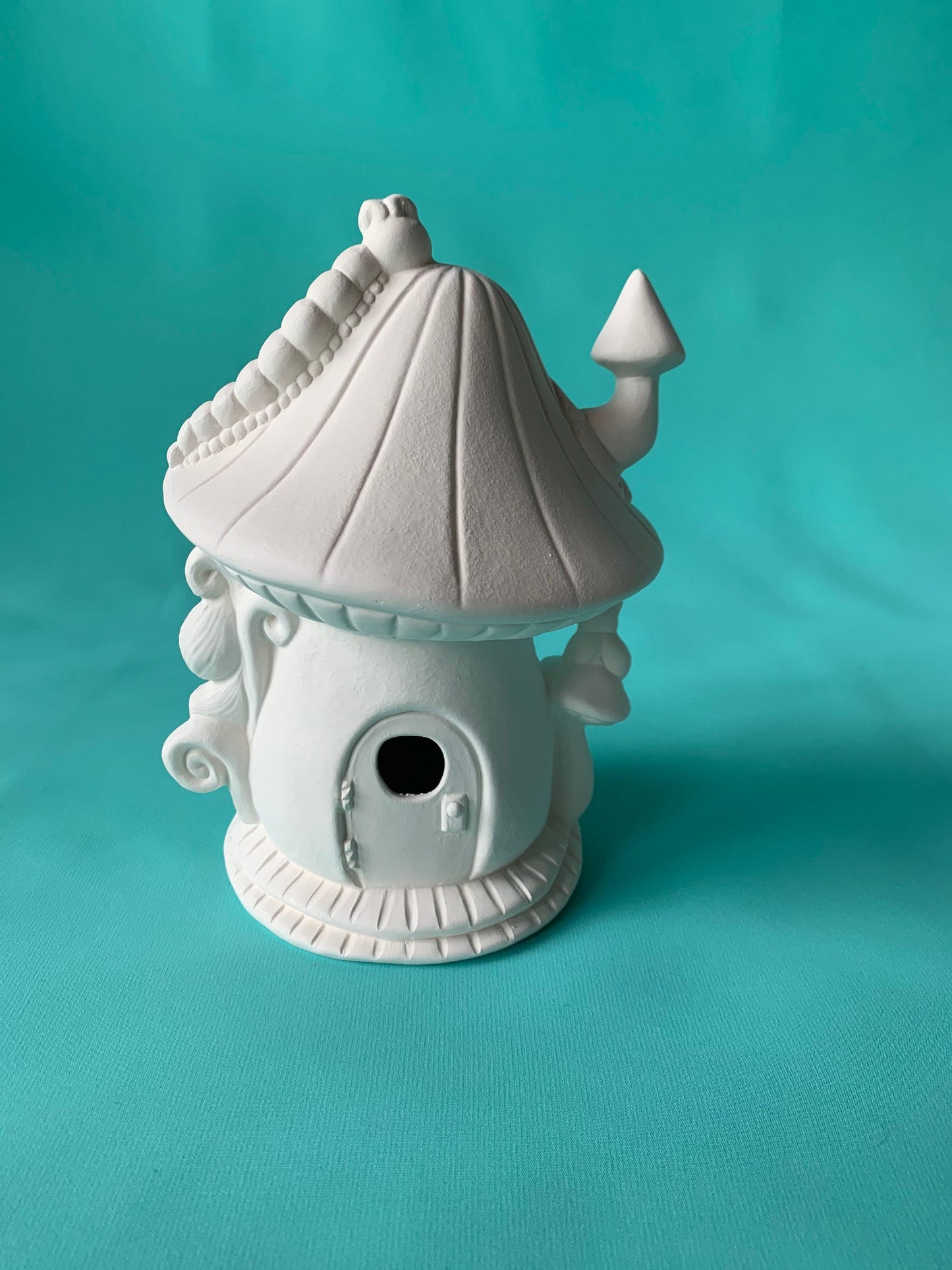 DIY Ceramic Fairy House Bisque - Paint Your Own Magical Garden Decor - Unpainted Artist Gift