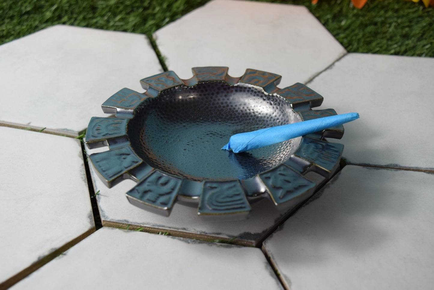 Celestial Ceramic Ash Tray: Rustic Boho Astrology Trinket Dish & Ring Holder for Housewarming Gifts