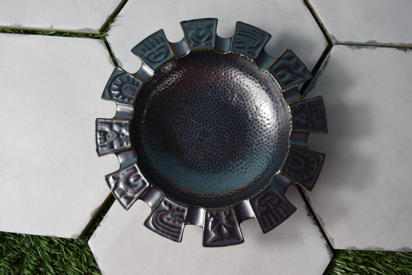 Celestial Ceramic Ash Tray: Rustic Boho Astrology Trinket Dish & Ring Holder for Housewarming Gifts