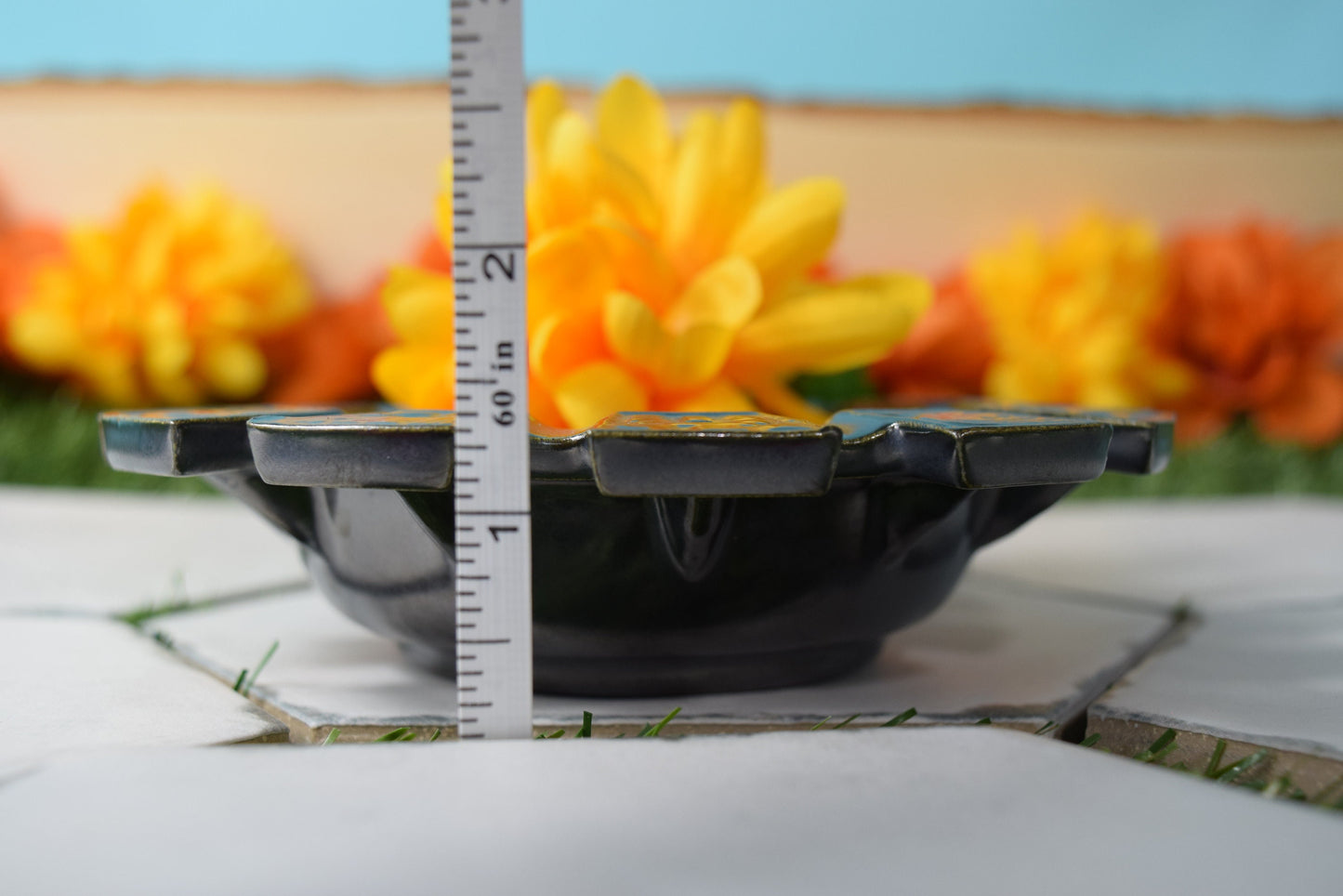 Celestial Ceramic Ash Tray: Rustic Boho Astrology Trinket Dish & Ring Holder for Housewarming Gifts