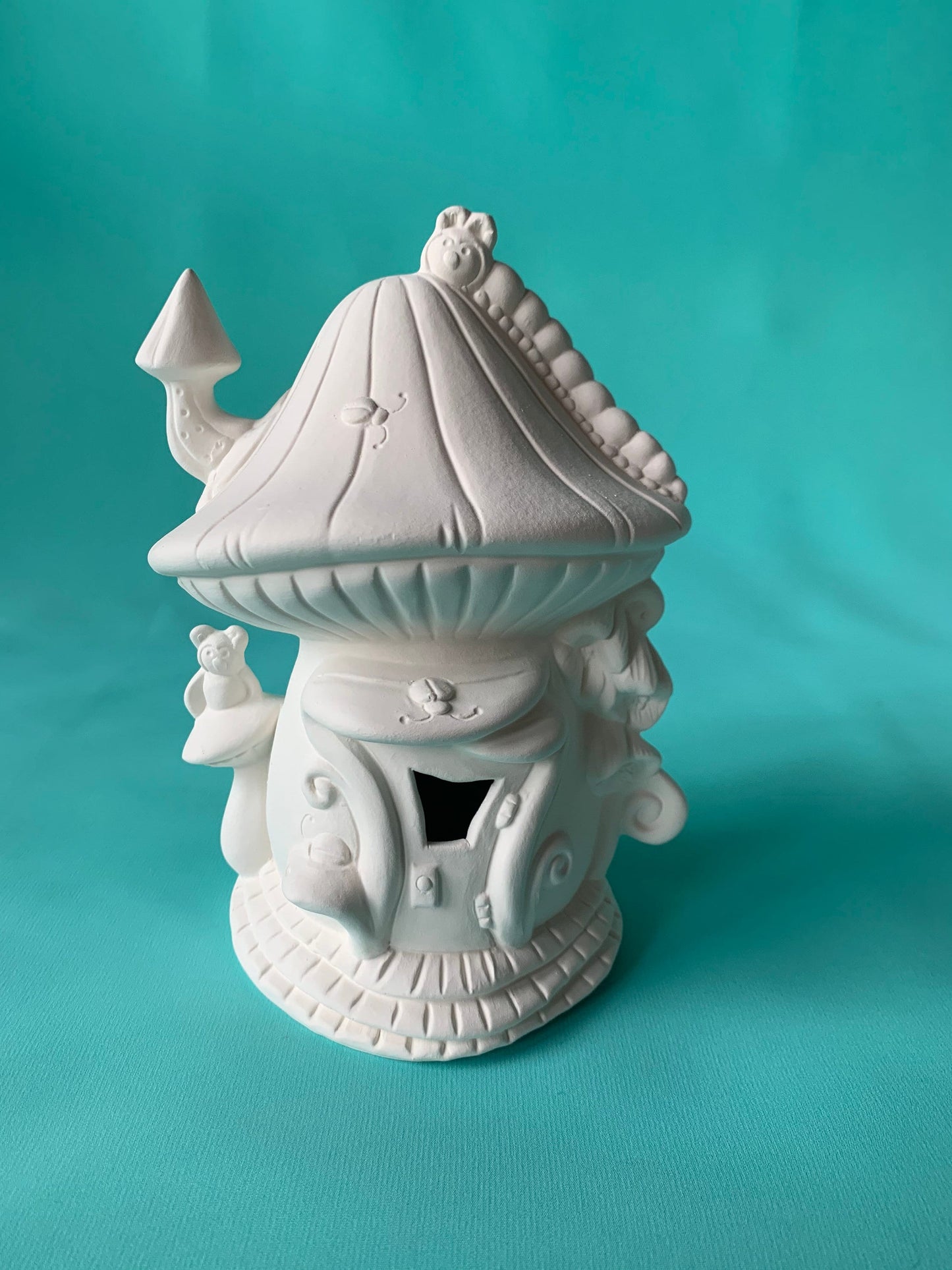 DIY Ceramic Fairy House Bisque - Paint Your Own Magical Garden Decor - Unpainted Artist Gift