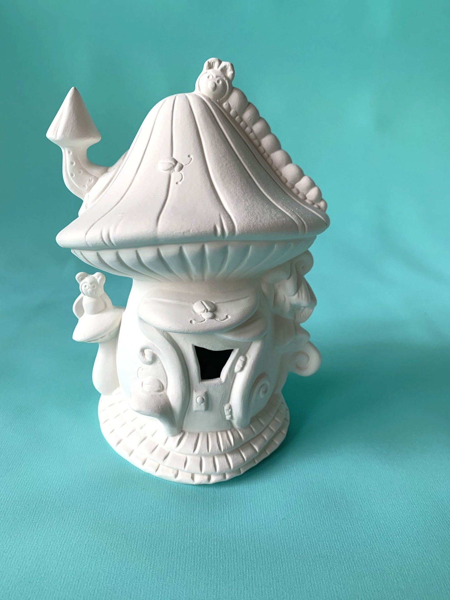 DIY Ceramic Fairy House Bisque - Paint Your Own Magical Garden Decor - Unpainted Artist Gift