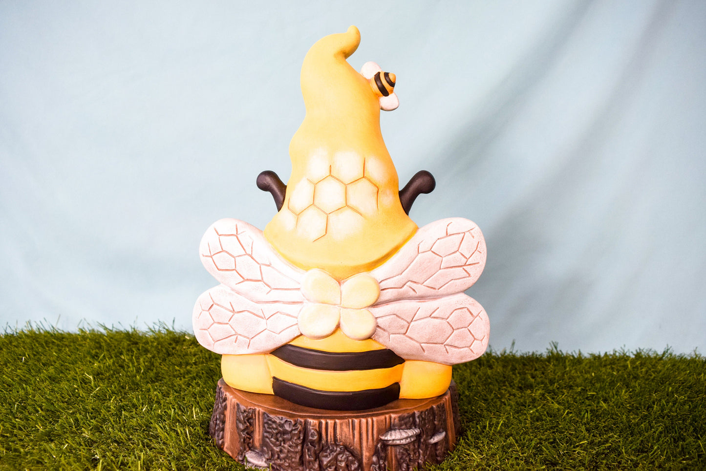 Buzzbee the Bumble Bee Garden Gnome | Garden Decor | Yard Art | Bee Gonk | Gift For Mom | Clay Magic