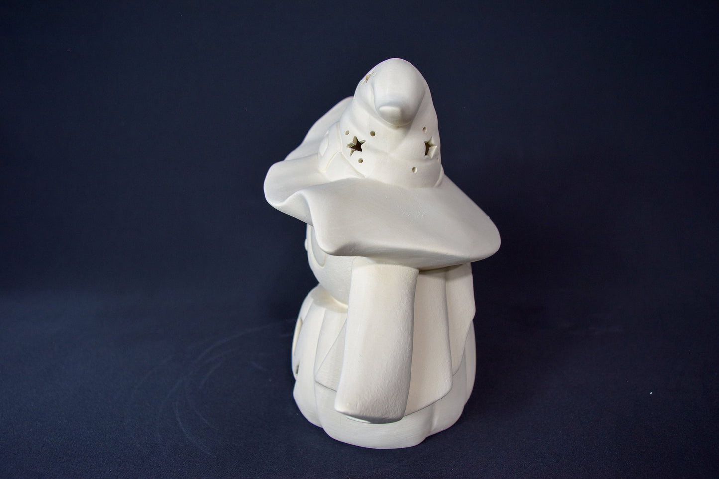 Unpainted Ceramic Witch Hat Bat on Light-Up Jack-o-Lantern: DIY Halloween Craft & Tree Topper