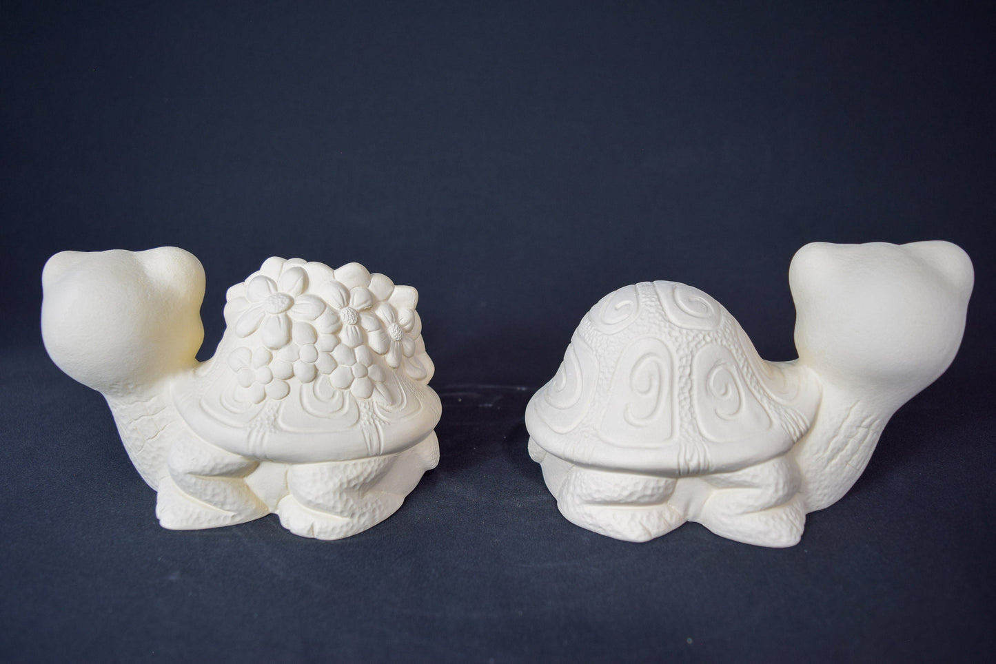 DIY Ceramic Turtle and Flower Set | Unpainted Bisque for Paint Parties & Kids Crafts | Garden Decor